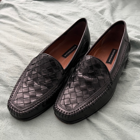 Boss Other - Bostonian Woven Leather Loafers Men’s 7.5 Black Slip On Dress Shoes